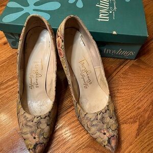 Women's Floral Brown Heels